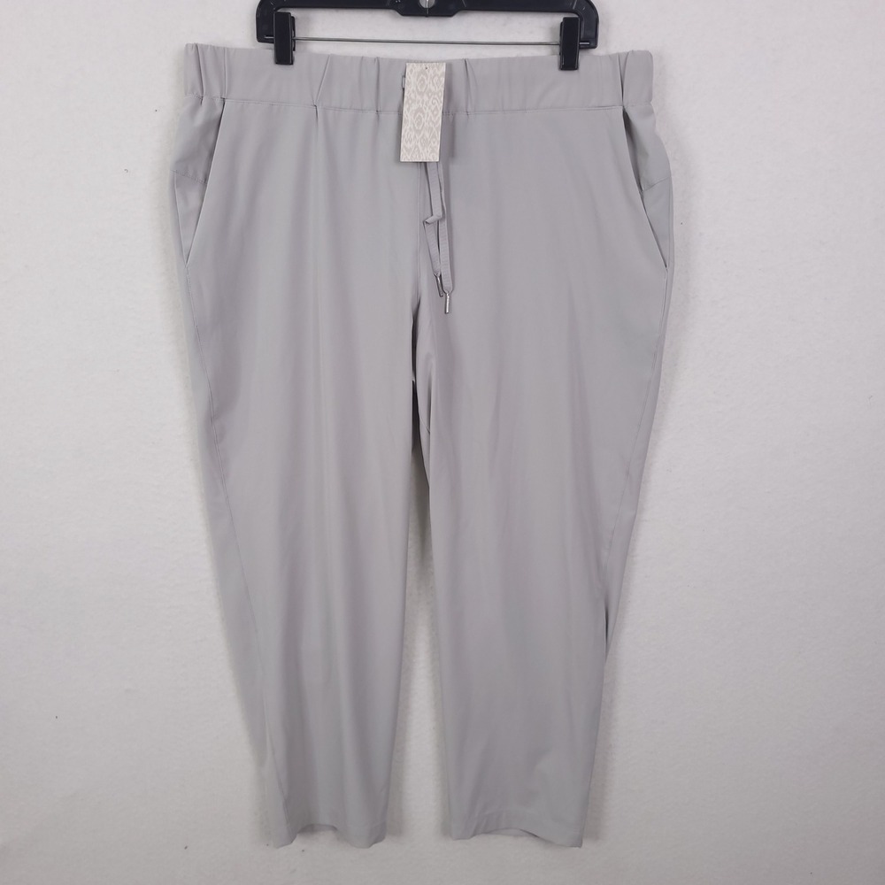 Chico's Zenergy Pants Womens 3 Gray UPF 50+ Drawstring Hiking Travel XL